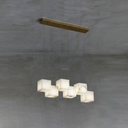 Alabaster Box Linear Chandelier - Zelno Lighting