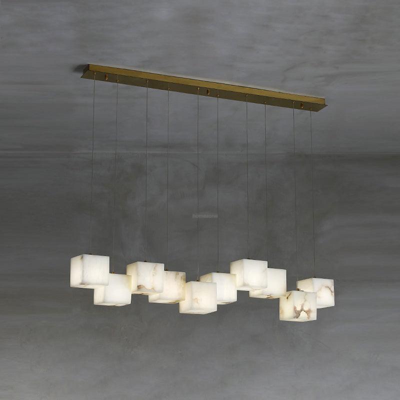 Alabaster Box Linear Chandelier - Zelno Lighting