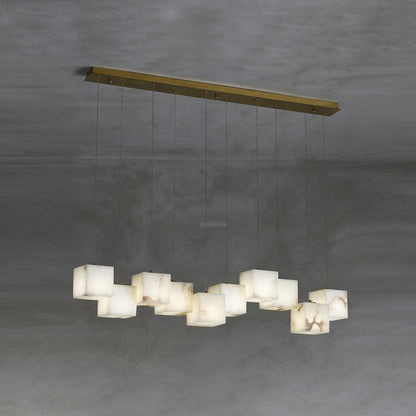 Alabaster Box Linear Chandelier - Zelno Lighting