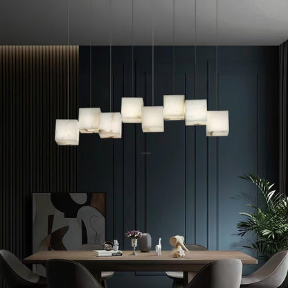 Alabaster Box Linear Chandelier - Zelno Lighting