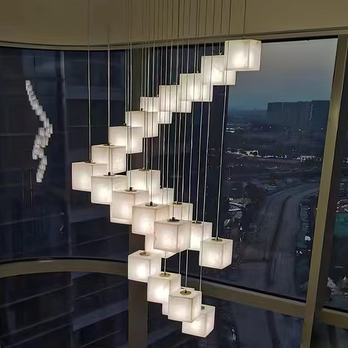 Alabaster Box Linear Chandelier - Zelno Lighting