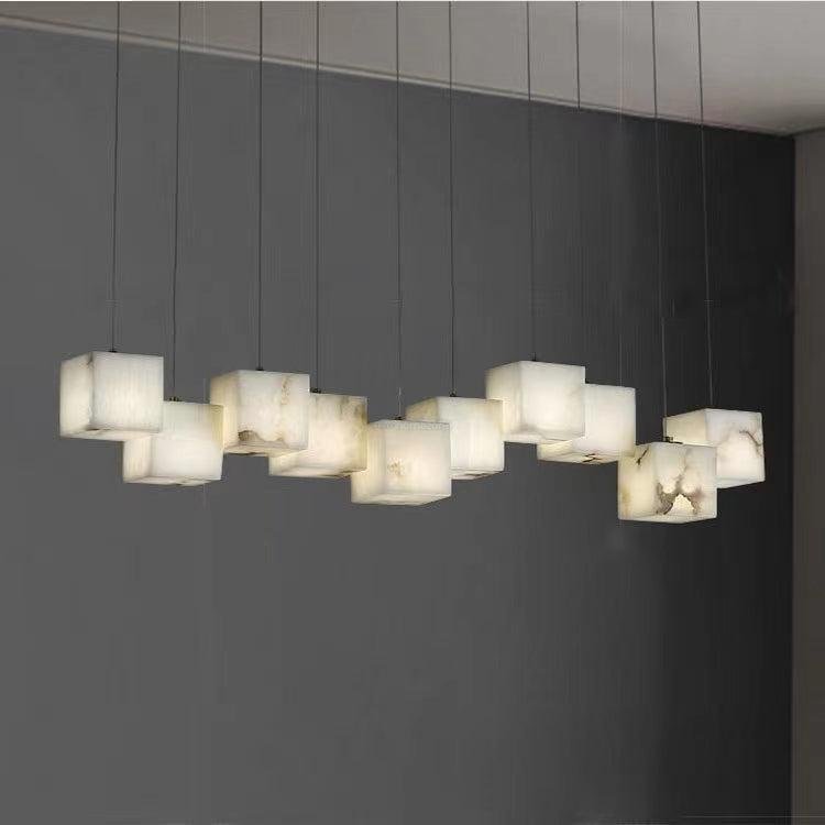 Alabaster Box Linear Chandelier - Zelno Lighting