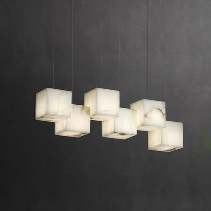 Alabaster Box Linear Chandelier - Zelno Lighting