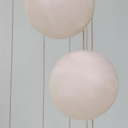 Alabaster Brass Modern Globe Spiral Chandelier - Zelno Lighting