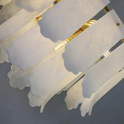 Alabaster Brass Multi-Layer Chandelier Lamp - Zelno Lighting