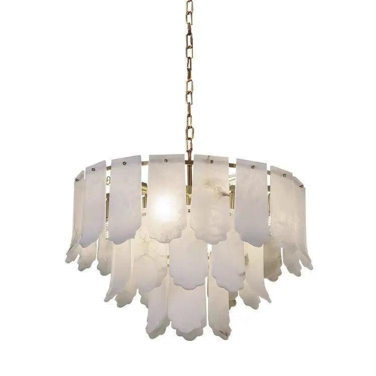 Alabaster Brass Multi-Layer Chandelier Lamp - Zelno Lighting