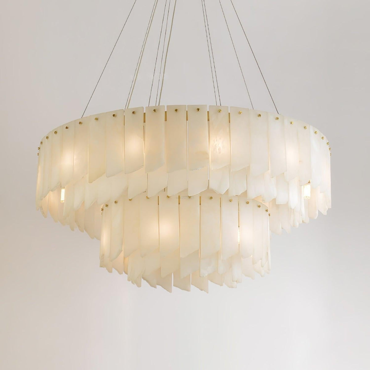 Alabaster Cascade Tiered Chandelier 27.6 - Zelno Lighting