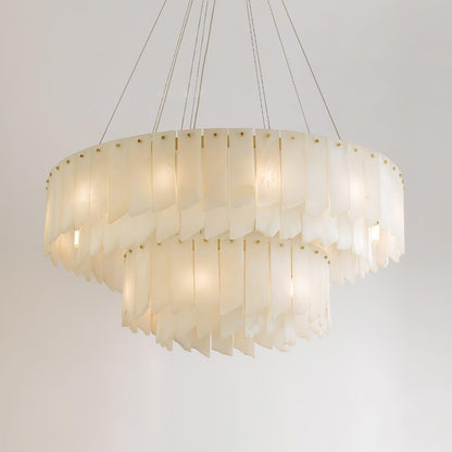 Alabaster Cascade Tiered Chandelier 27.6 - Zelno Lighting