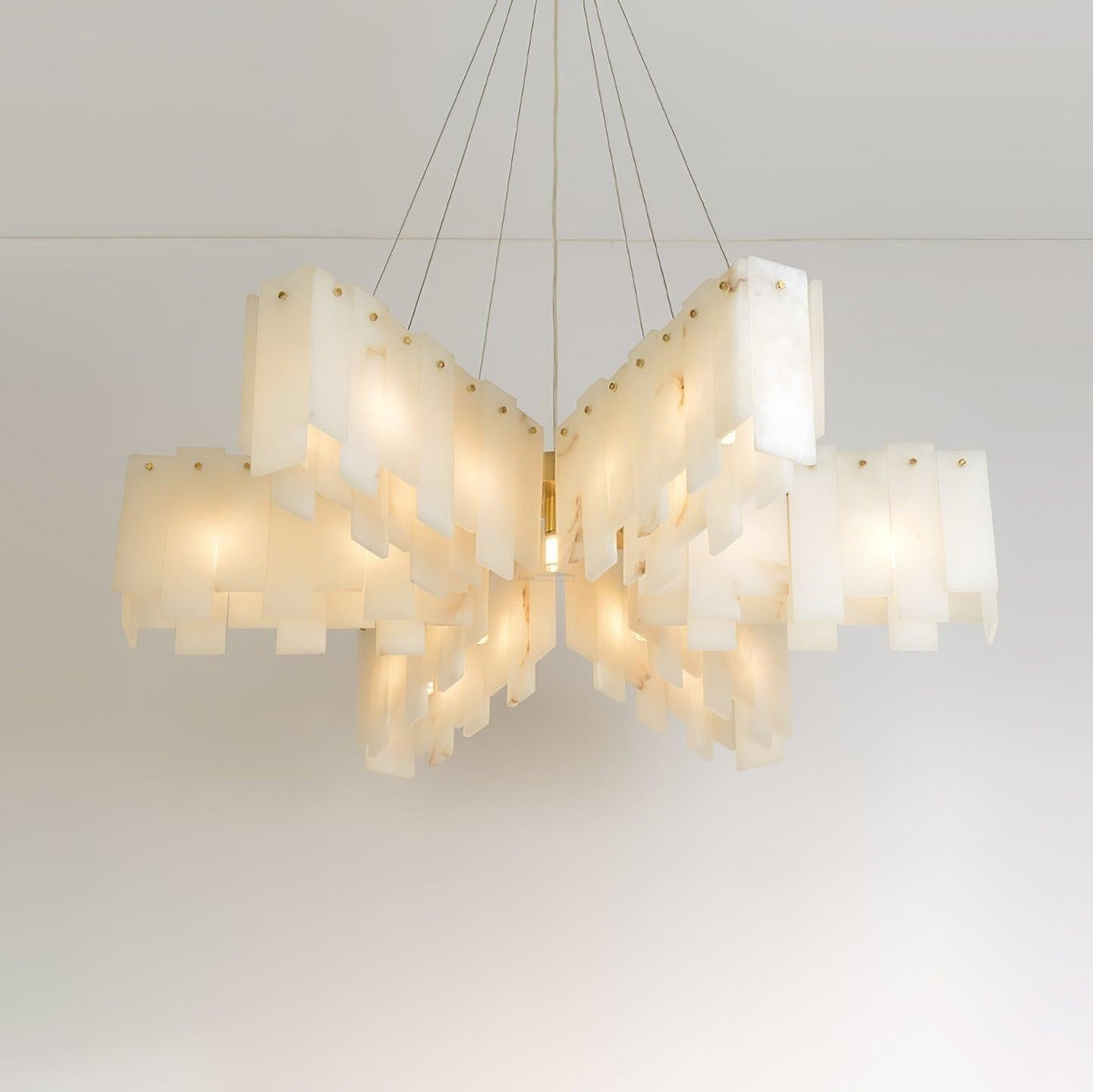 Alabaster Cascade Tiered Chandelier 27.6 - Zelno Lighting