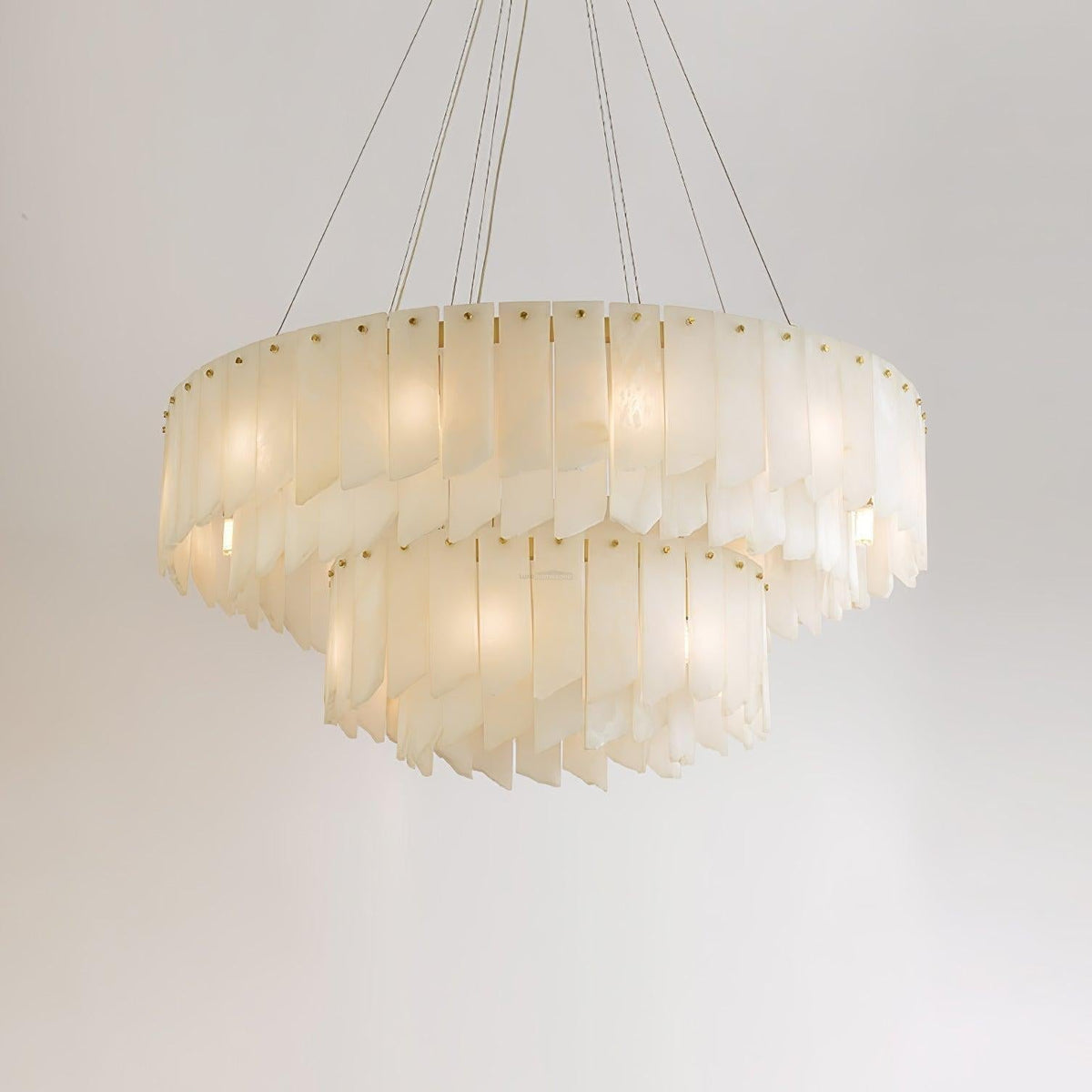 Alabaster Cascade Tiered Chandelier 27.6 - Zelno Lighting