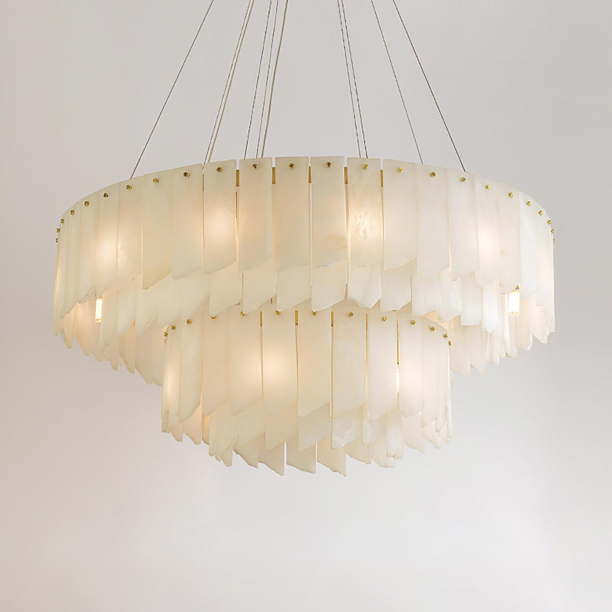 Alabaster Cascade Tiered Chandelier - Zelno Lighting