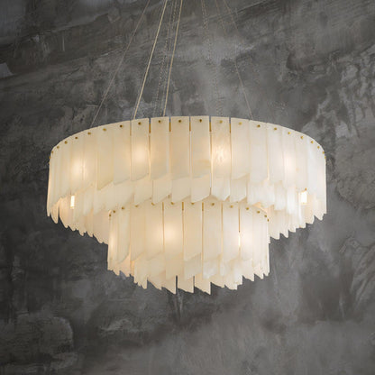 Alabaster Cascade Tiered Chandelier - Zelno Lighting