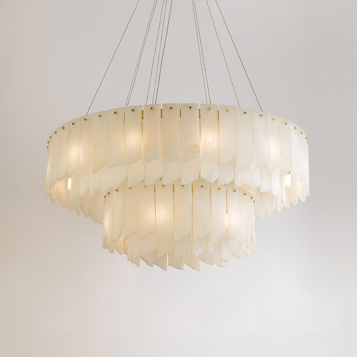 Alabaster Cascade Tiered Chandelier - Zelno Lighting