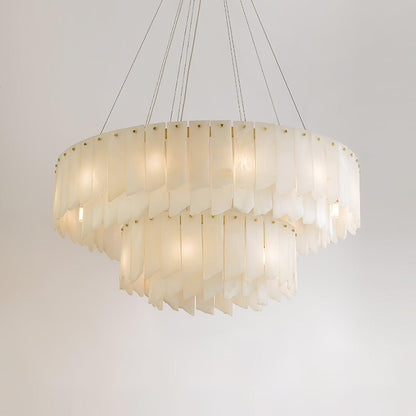 Alabaster Cascade Tiered Chandelier - Zelno Lighting