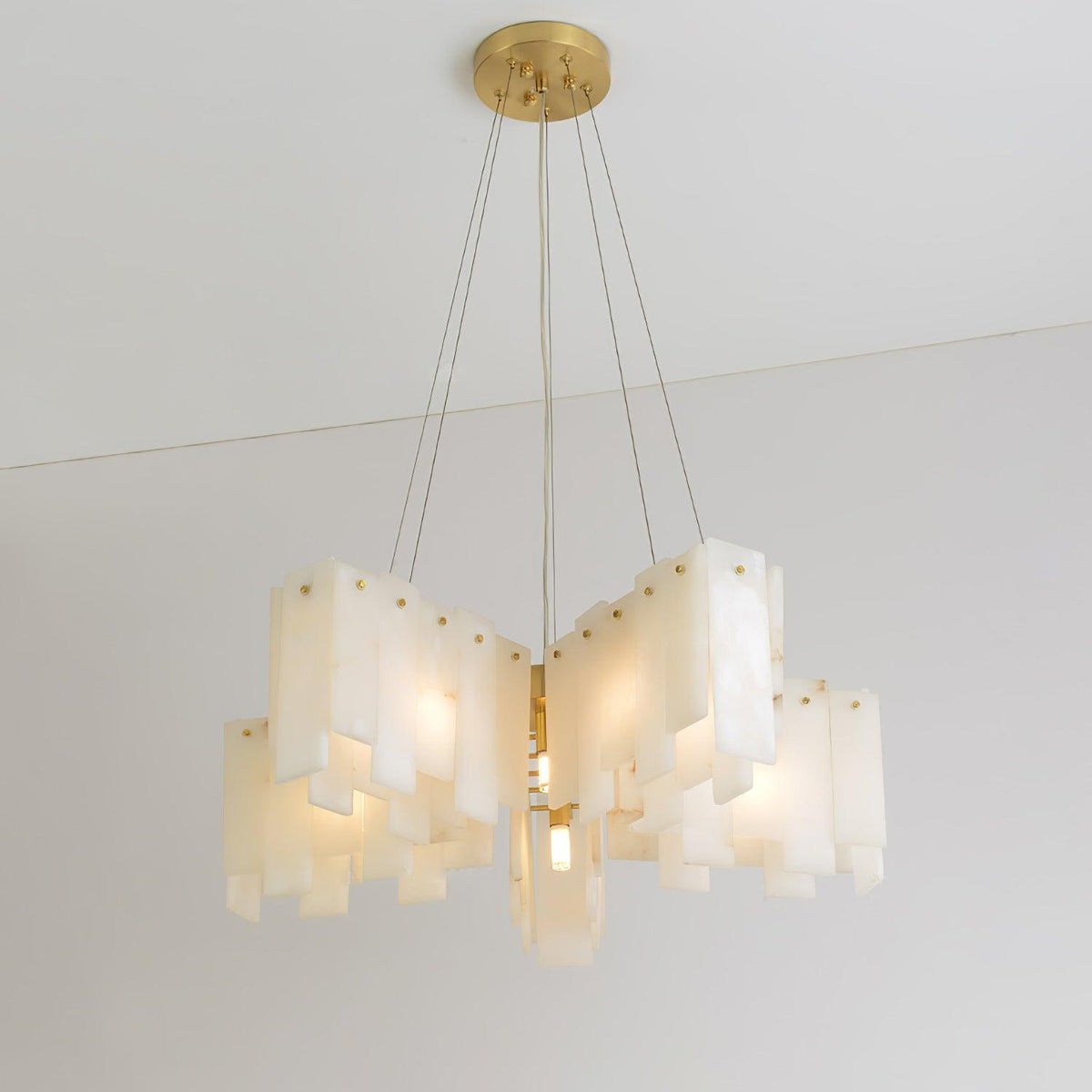 Alabaster Cascade Tiered Chandelier - Zelno Lighting