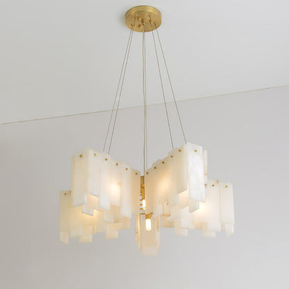 Alabaster Cascade Tiered Chandelier - Zelno Lighting