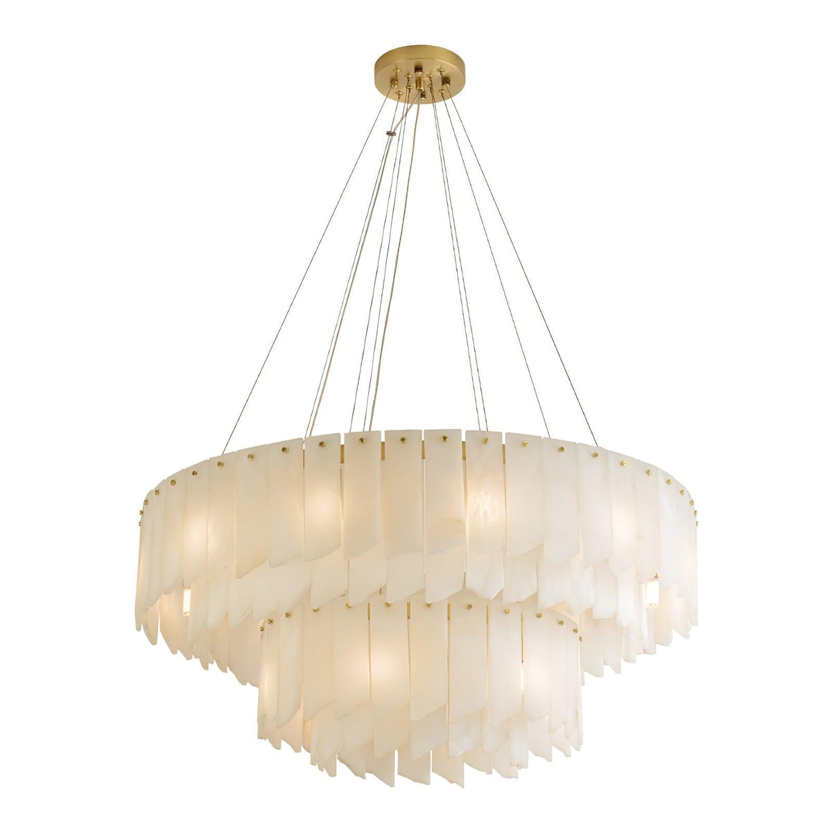 Alabaster Cascade Tiered Chandelier - Zelno Lighting