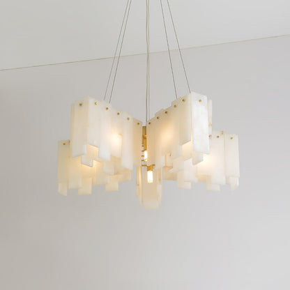 Alabaster Cascade Tiered Chandelier - Zelno Lighting