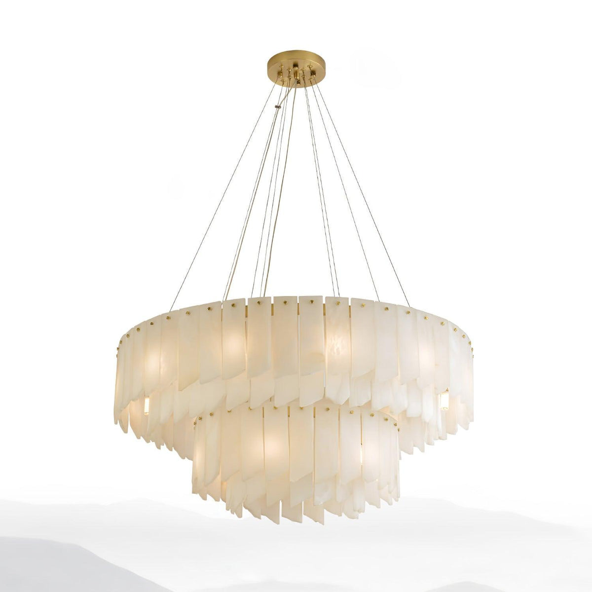 Alabaster Cascade Tiered Chandelier - Zelno Lighting