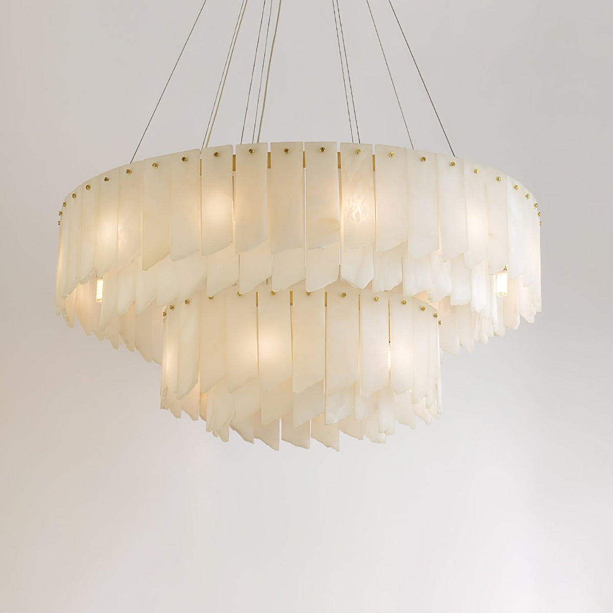 Alabaster Cascade Tiered Chandelier - Zelno Lighting