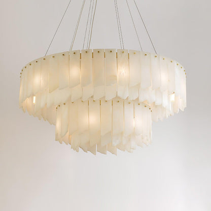 Alabaster Cascade Tiered Chandelier - Zelno Lighting