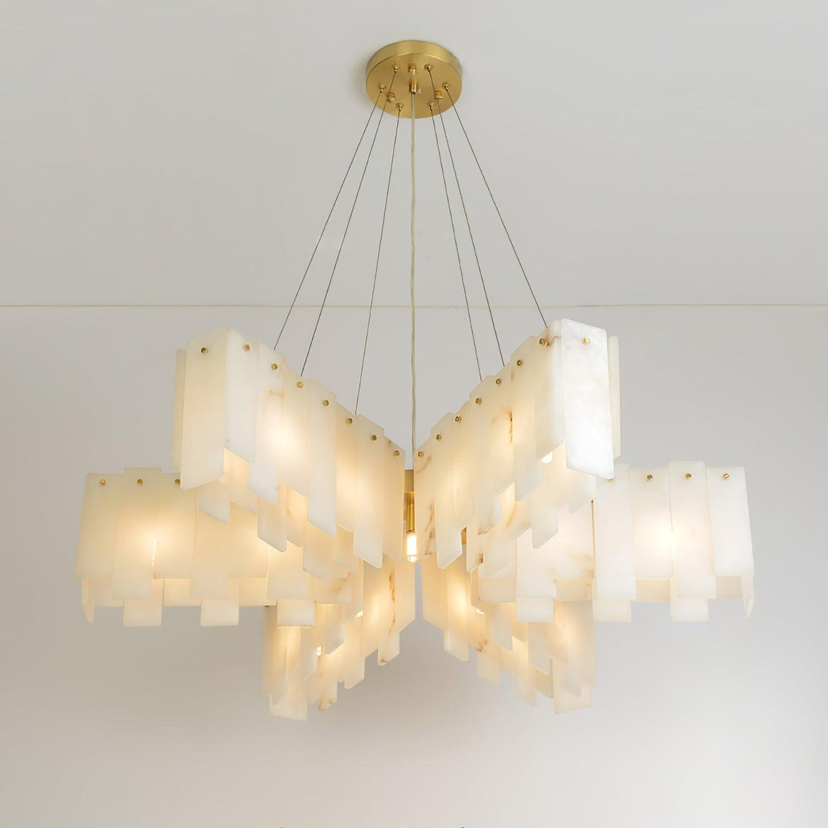 Alabaster Cascade Tiered Chandelier - Zelno Lighting