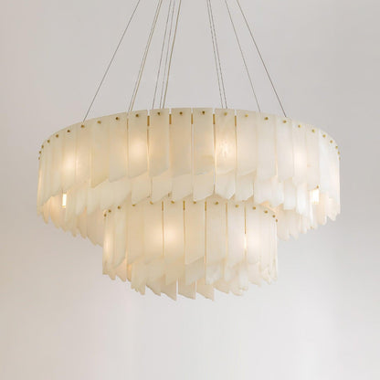 Alabaster Cascade Tiered Chandelier - Zelno Lighting