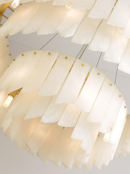 Alabaster Cascade Tiered Chandelier - Zelno Lighting