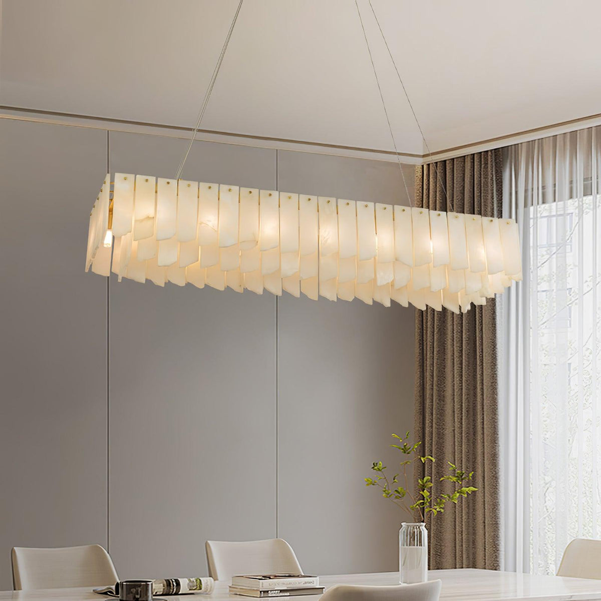 Alabaster Cascade Tiered Chandelier - Zelno Lighting
