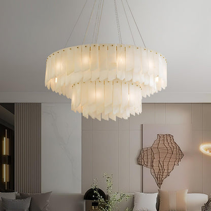 Alabaster Cascade Tiered Chandelier - Zelno Lighting