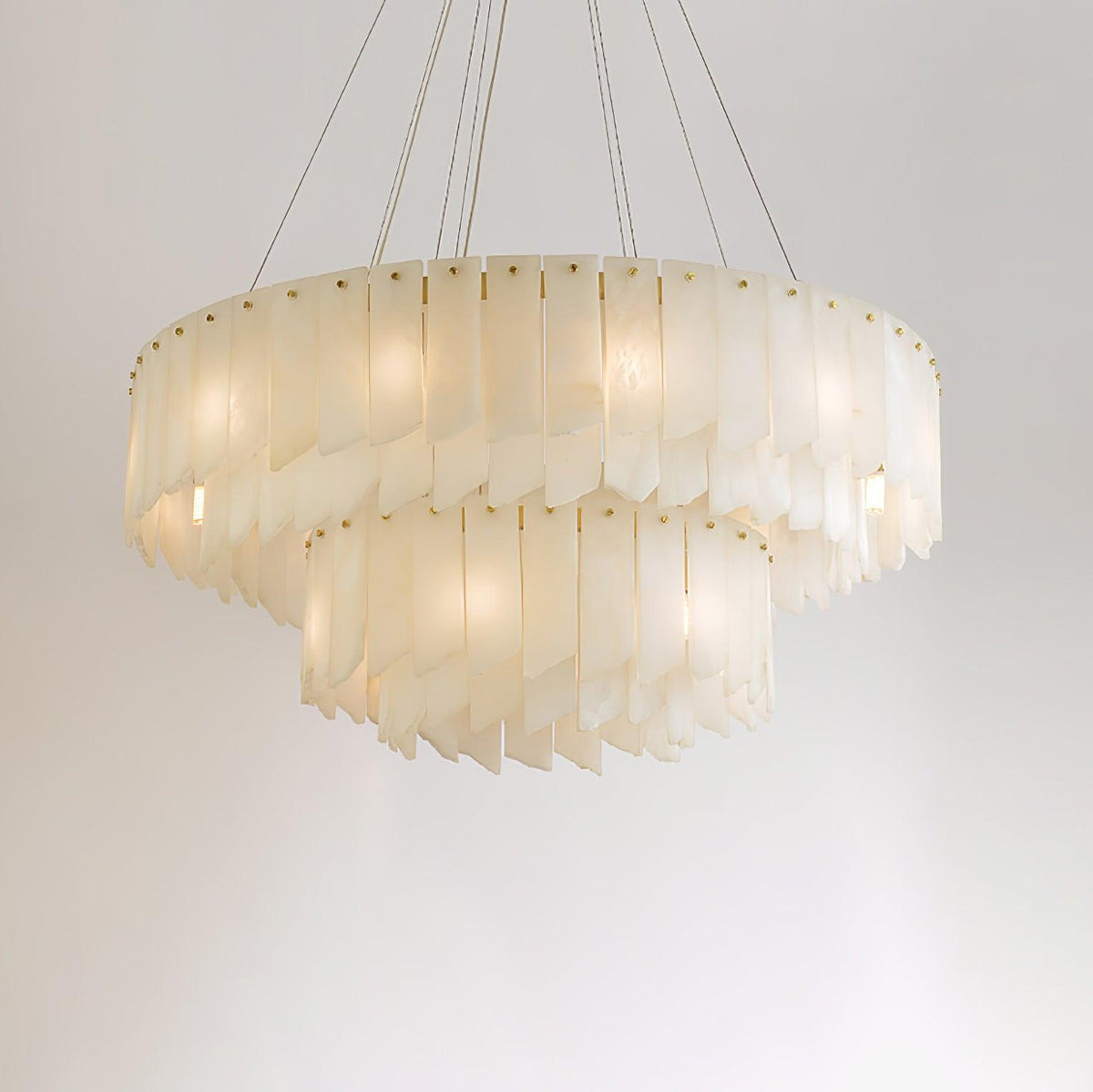 Alabaster Cascade Tiered Chandelier - Zelno Lighting