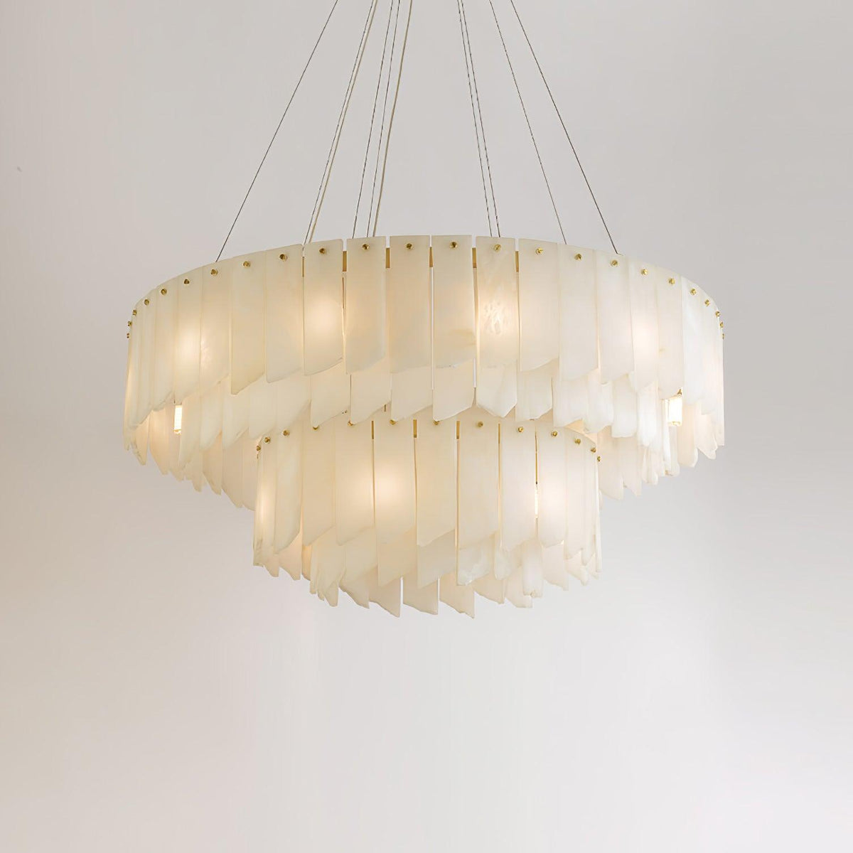 Alabaster Cascade Tiered Chandelier - Zelno Lighting