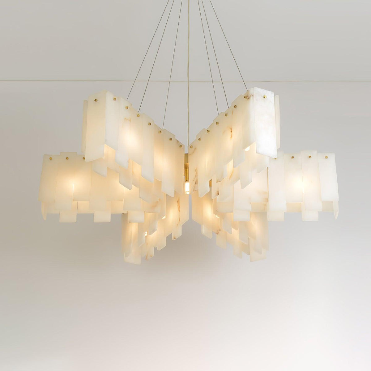 Alabaster Cascade Tiered Chandelier - Zelno Lighting