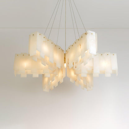 Alabaster Cascade Tiered Chandelier - Zelno Lighting