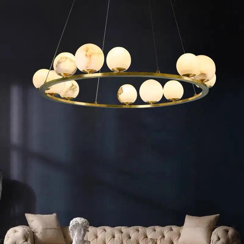 Alabaster Chandeliers Spain Dining Room - Zelno Lighting