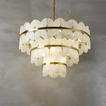Alabaster Cloudscape Chandelier with 1/2 layer - Zelno Lighting