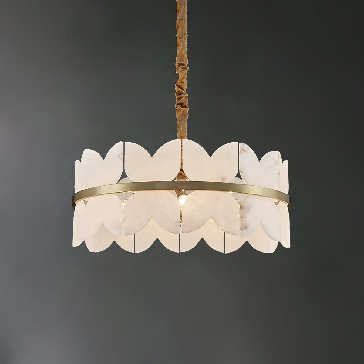 Alabaster Cloudscape Chandelier with 1/2 layer - Zelno Lighting