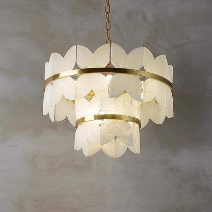 Alabaster Cloudscape Chandelier with 1/2 layer - Zelno Lighting