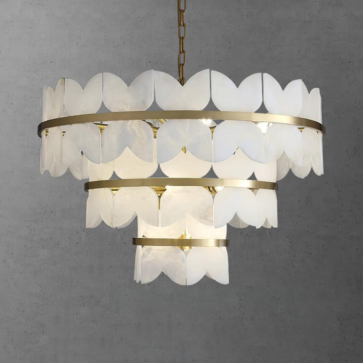 Alabaster Cloudscape Chandelier with 1/2 layer - Zelno Lighting