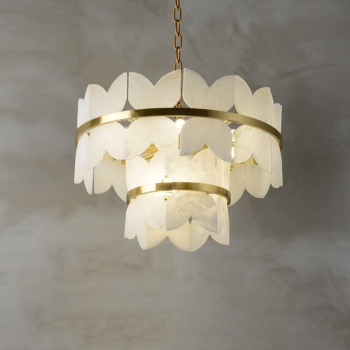 Alabaster Cloudscape Chandelier with 1/2 layer - Zelno Lighting