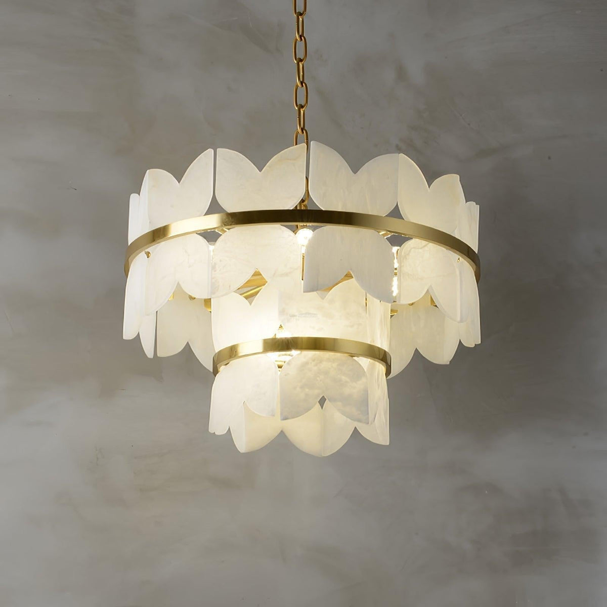 Alabaster Cloudscape Chandelier with 1/2 layer - Zelno Lighting