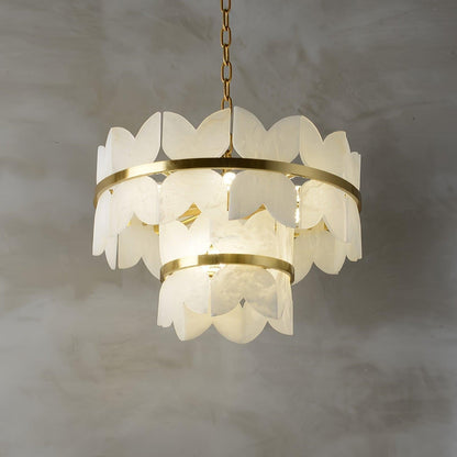 Alabaster Cloudscape Chandelier with 1/2 layer - Zelno Lighting