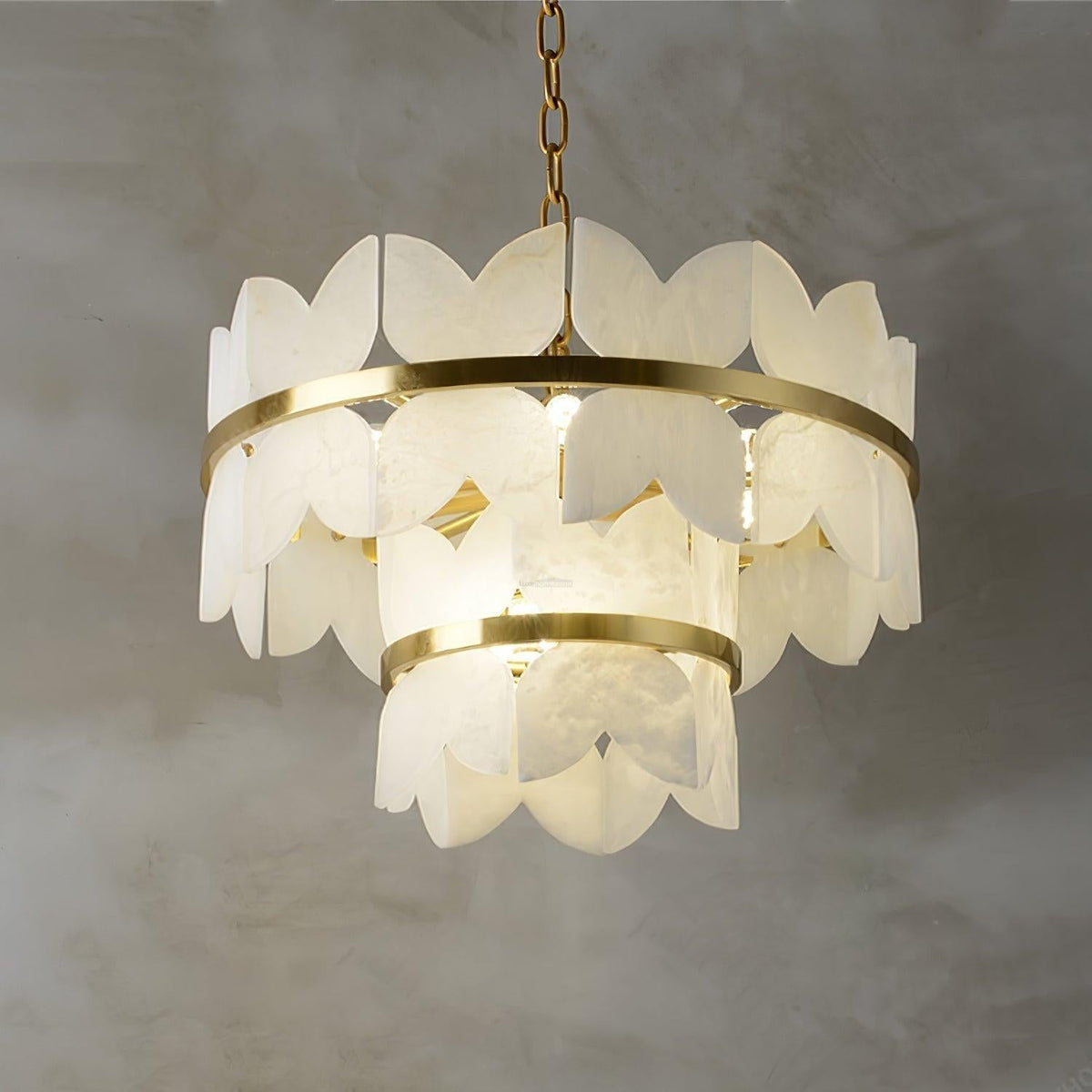 Alabaster Cloudscape Chandelier with 1/2 layer - Zelno Lighting