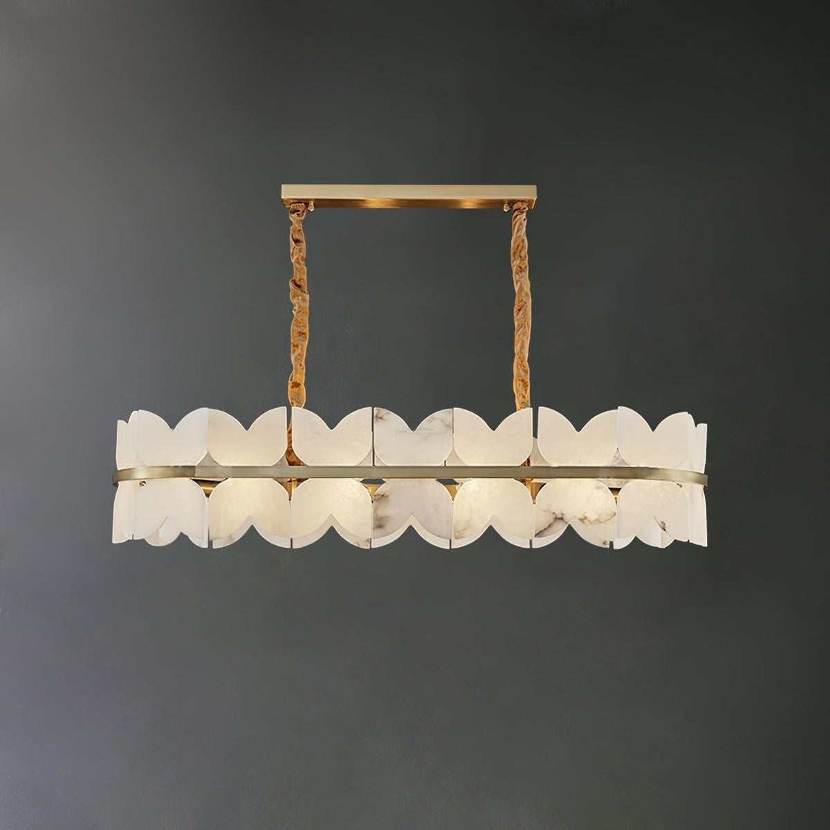 Alabaster Cloudscape Chandelier with 1/2 layer - Zelno Lighting