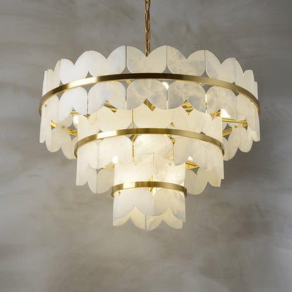 Alabaster Cloudscape Chandelier with 1/2 layer - Zelno Lighting