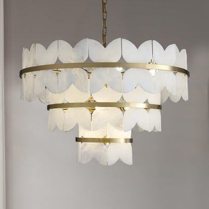 Alabaster Cloudscape Chandelier with 1/2 layer - Zelno Lighting