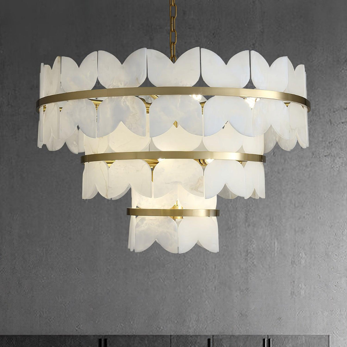 Alabaster Cloudscape Chandelier with 1/2 layer - Zelno Lighting