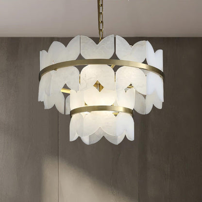 Alabaster Cloudscape Chandelier with 1/2 layer - Zelno Lighting