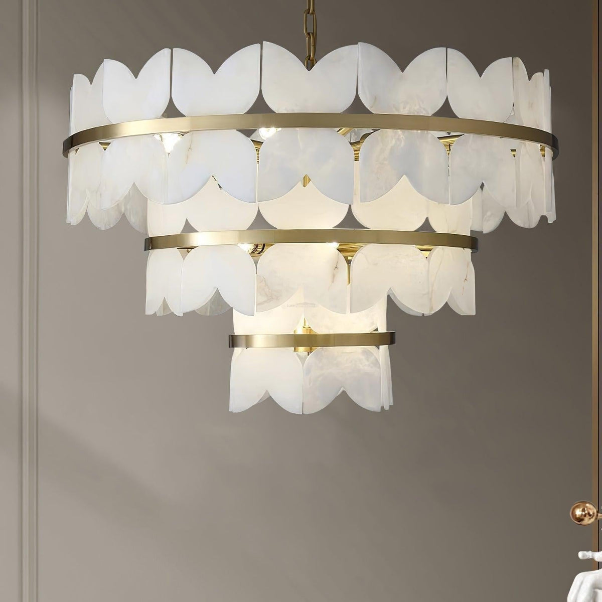 Alabaster Cloudscape Chandelier with 1/2 layer - Zelno Lighting