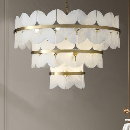 Alabaster Cloudscape Chandelier with 1/2 layer - Zelno Lighting